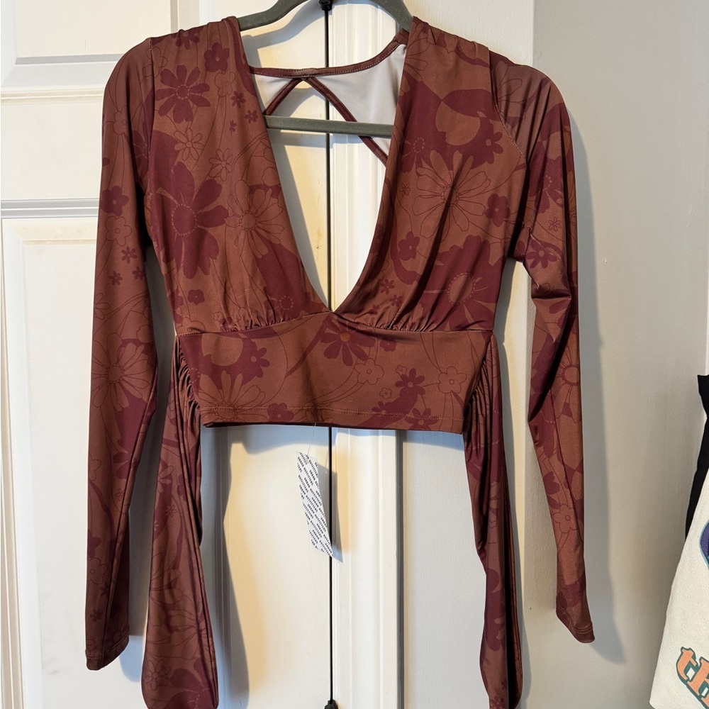UO Long Sleeve Wrap Top